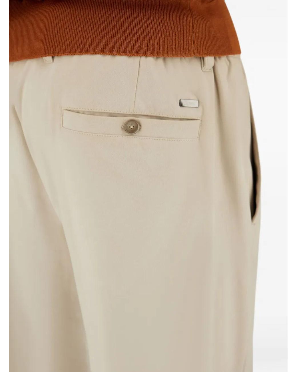 Herno Natural Suede-Effect Drawstring Trousers for men