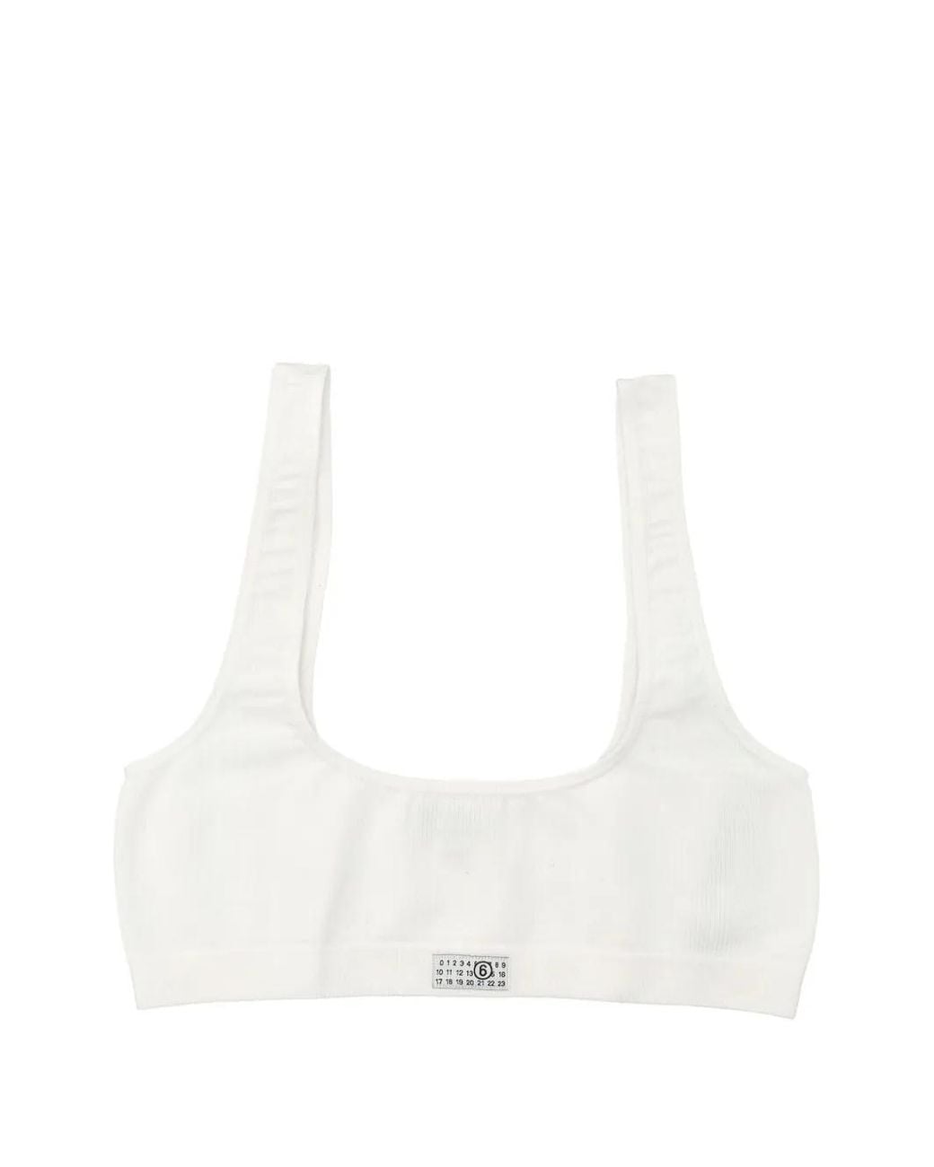 MM6 by Maison Margiela White Numbers-Motif Bralette