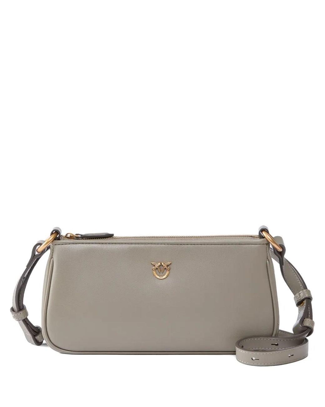 Pinko Gray Zip-Fastening Leather Mini Bag
