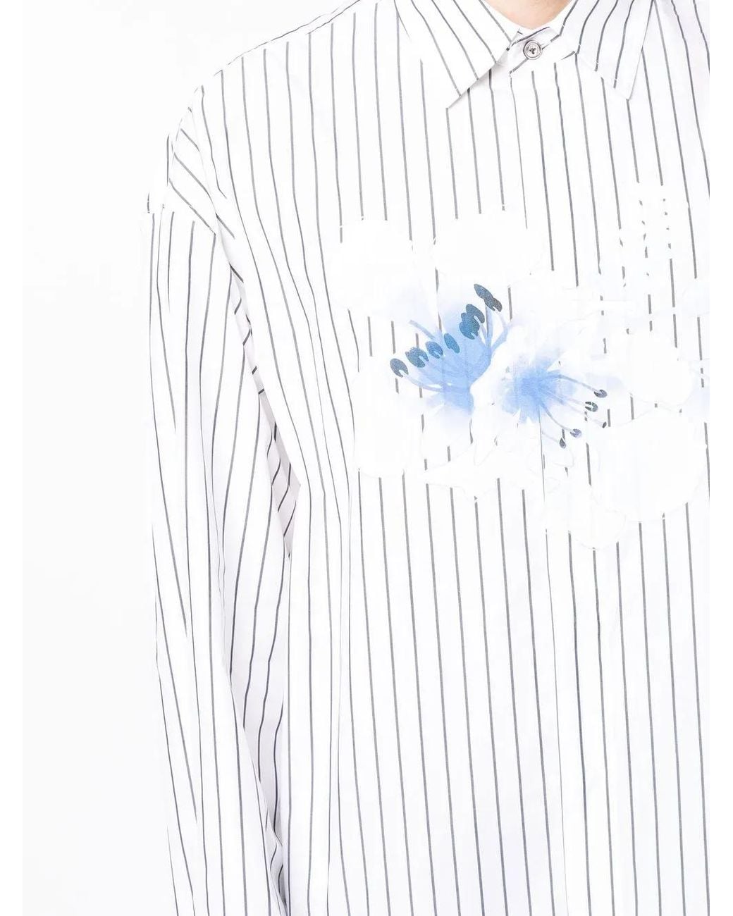 Feng Chen Wang White Floral-Print Shirt for men