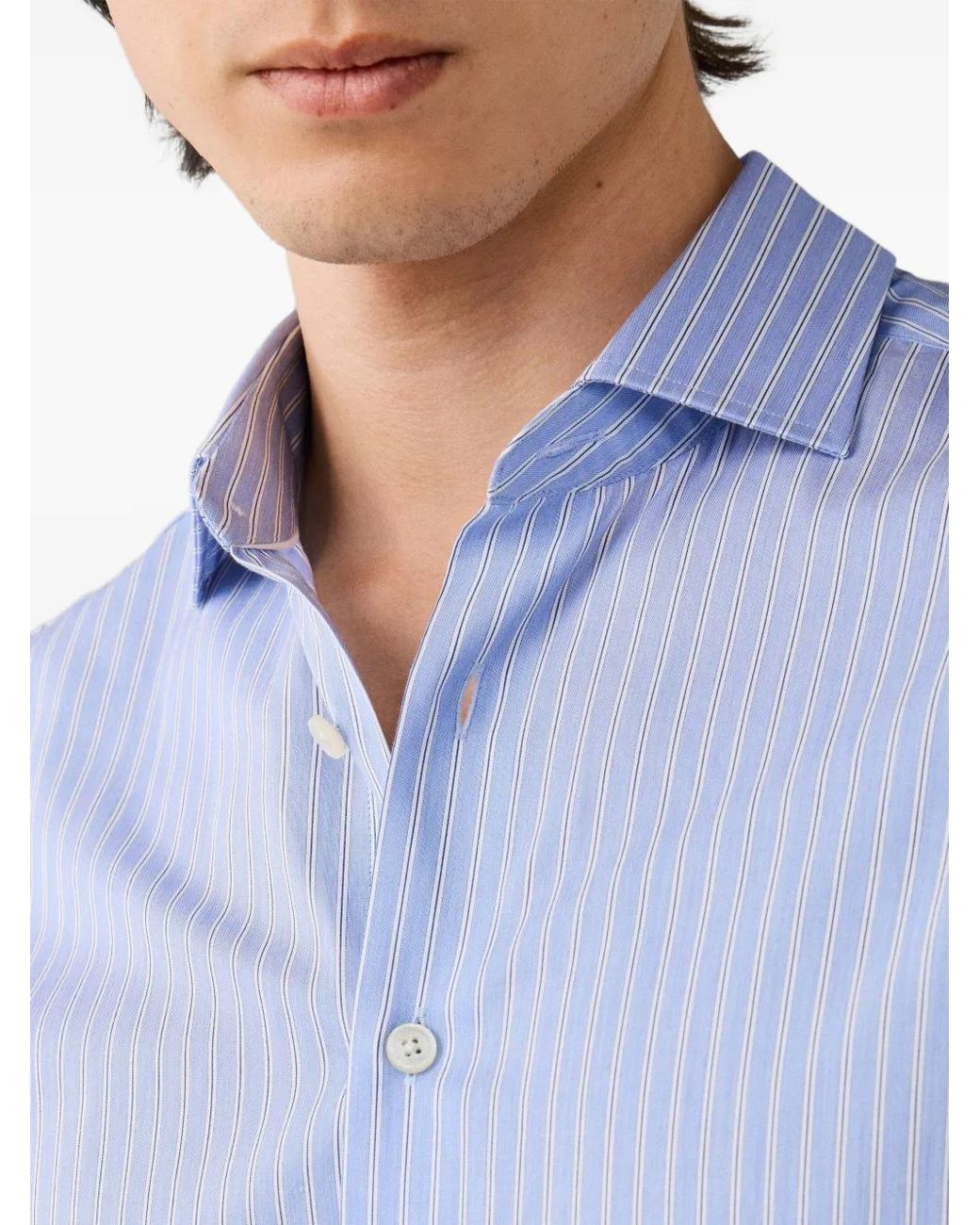 Hackett Blue Twill Striped Shirt for men