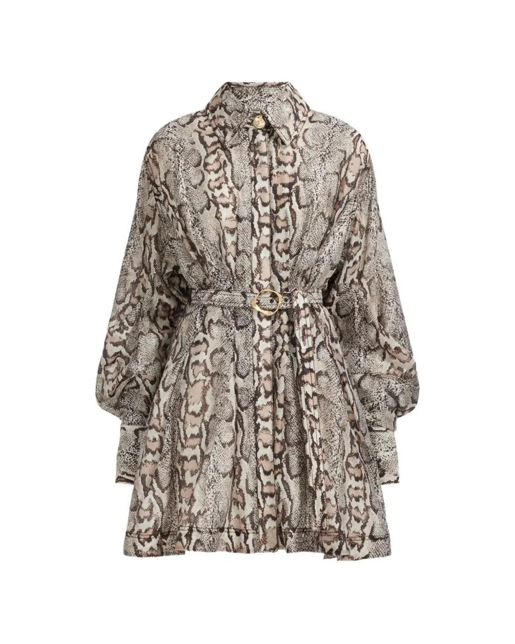 Aje. White Murphie Snake-Print Mini Dress
