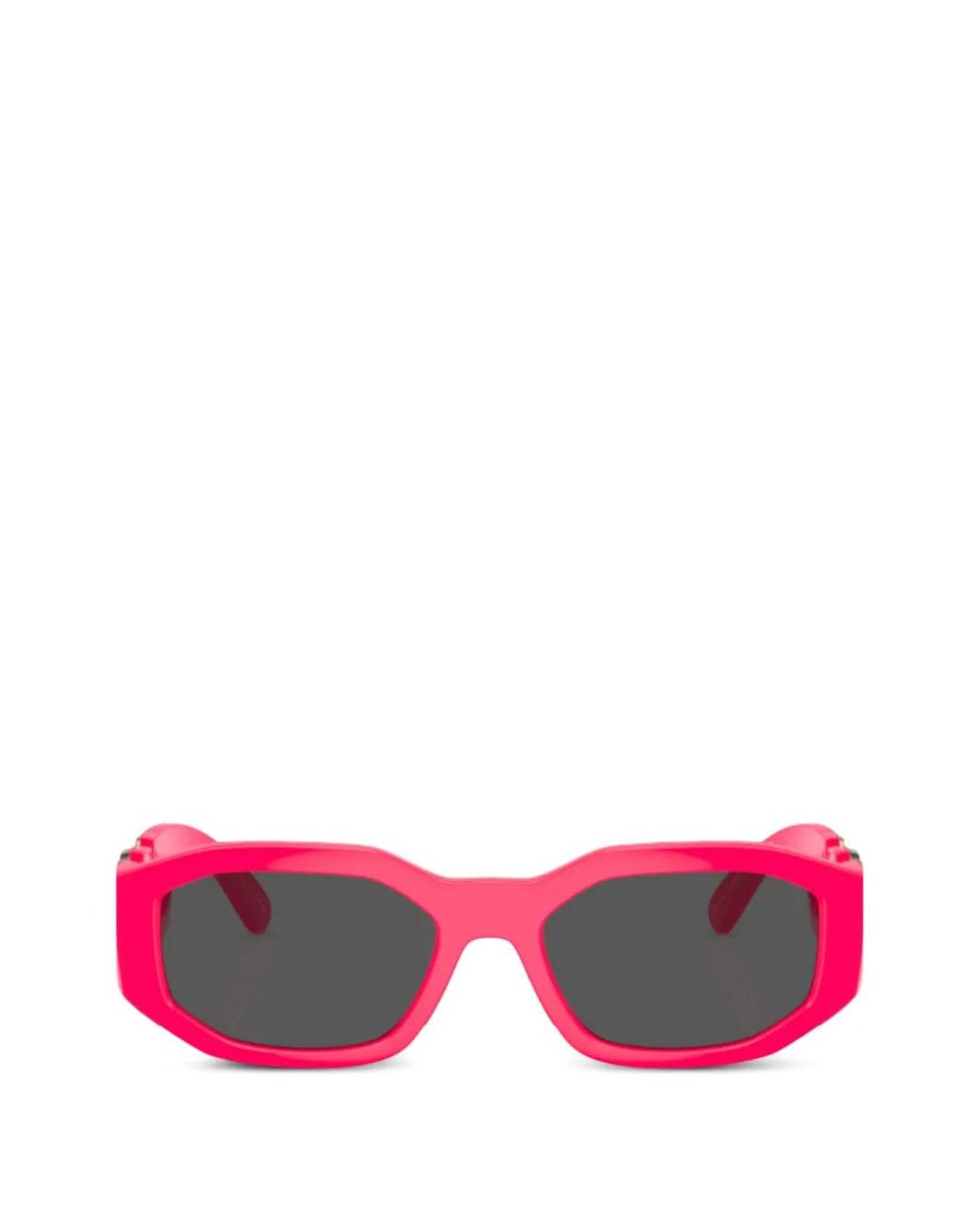 Versace Pink Biggie Geometric-Frame Sunglasses