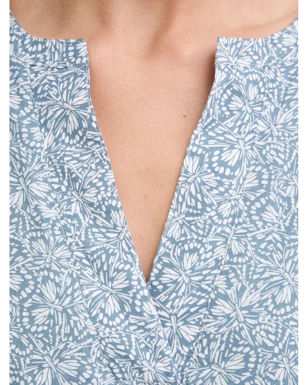 Marc O' Polo Blue Butterfly-Print Sleeveless Mini Dress