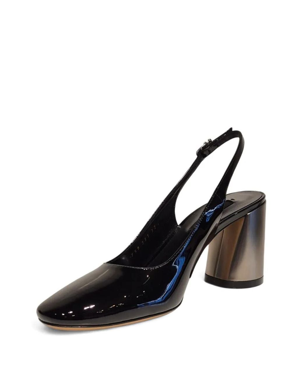 Casadei Black 80Mm Block-Heel Slingback Pumps