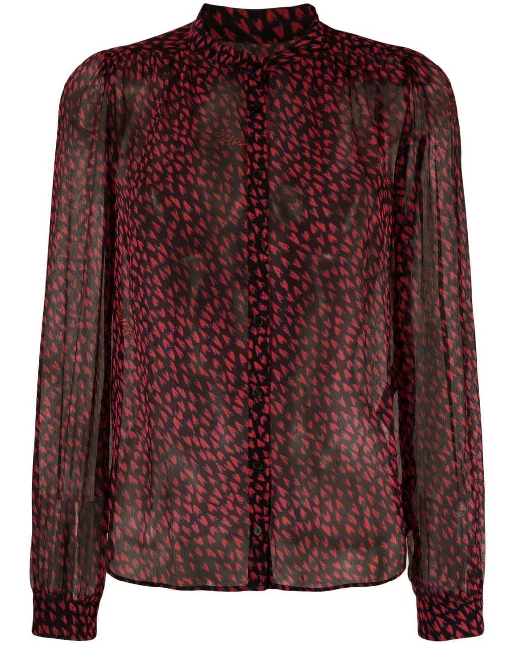 Zadig & Voltaire Purple Tino Crush Semi-Sheer Shirt