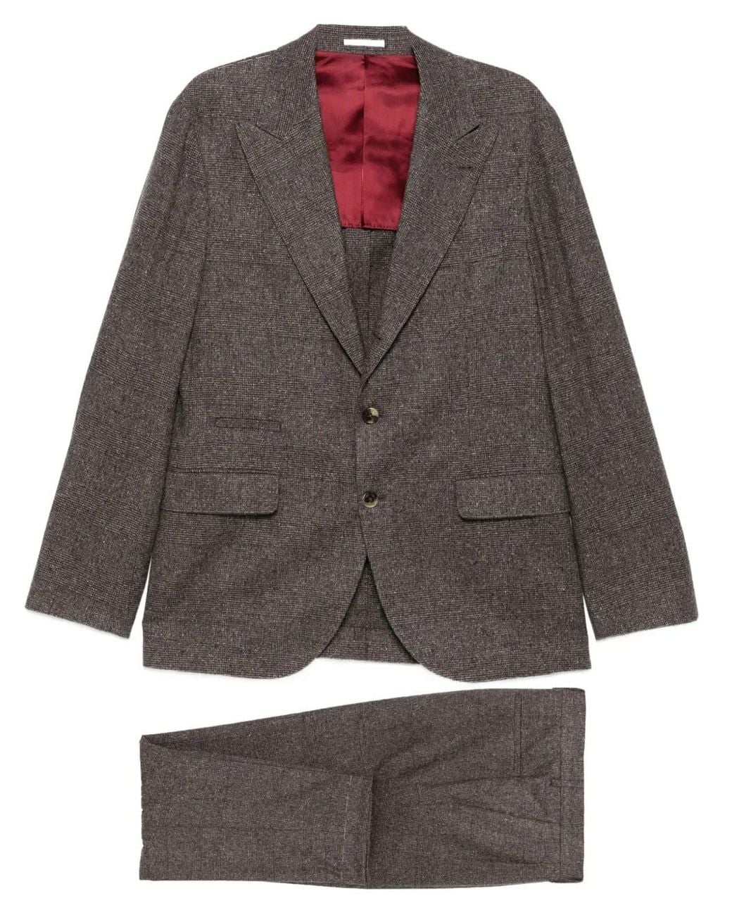 Brunello Cucinelli Gray Pocket Two-Button Suit for men