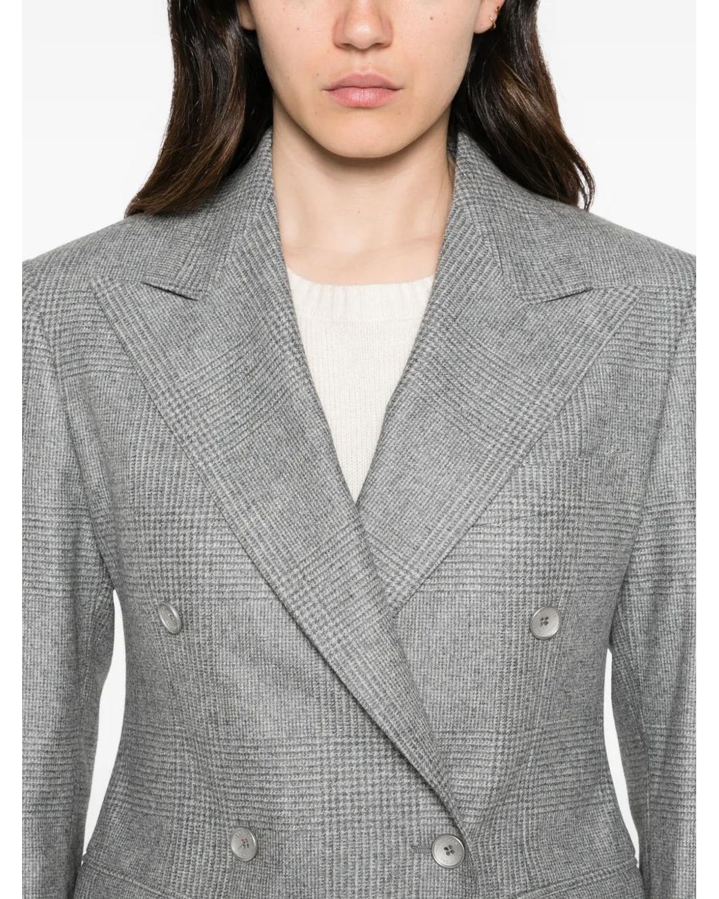 Tagliatore Gray Check Double-Breasted Suit