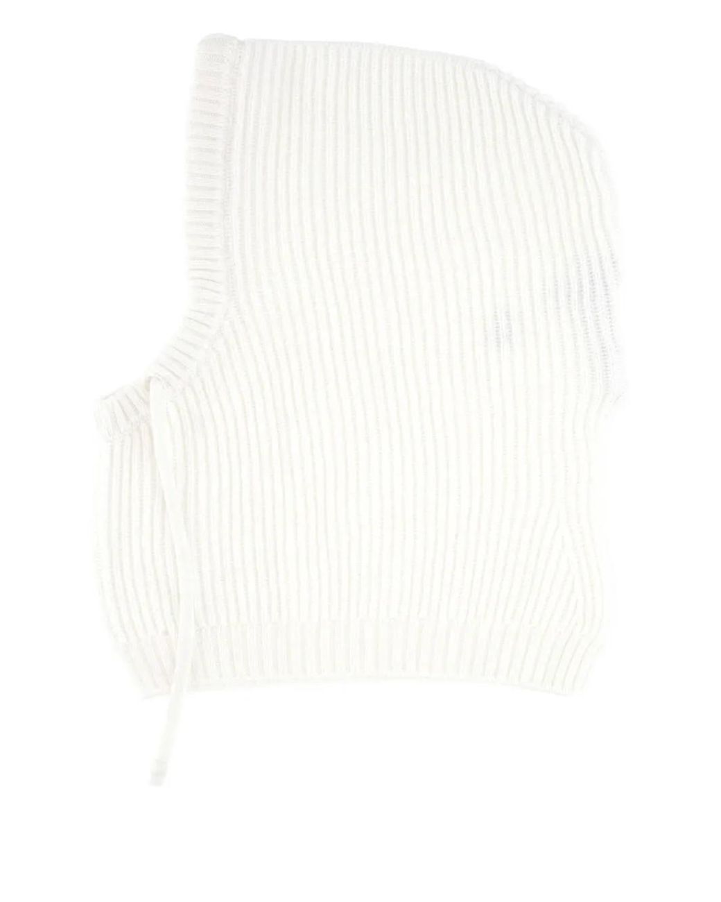 Gran Sasso White Ribbed Hat