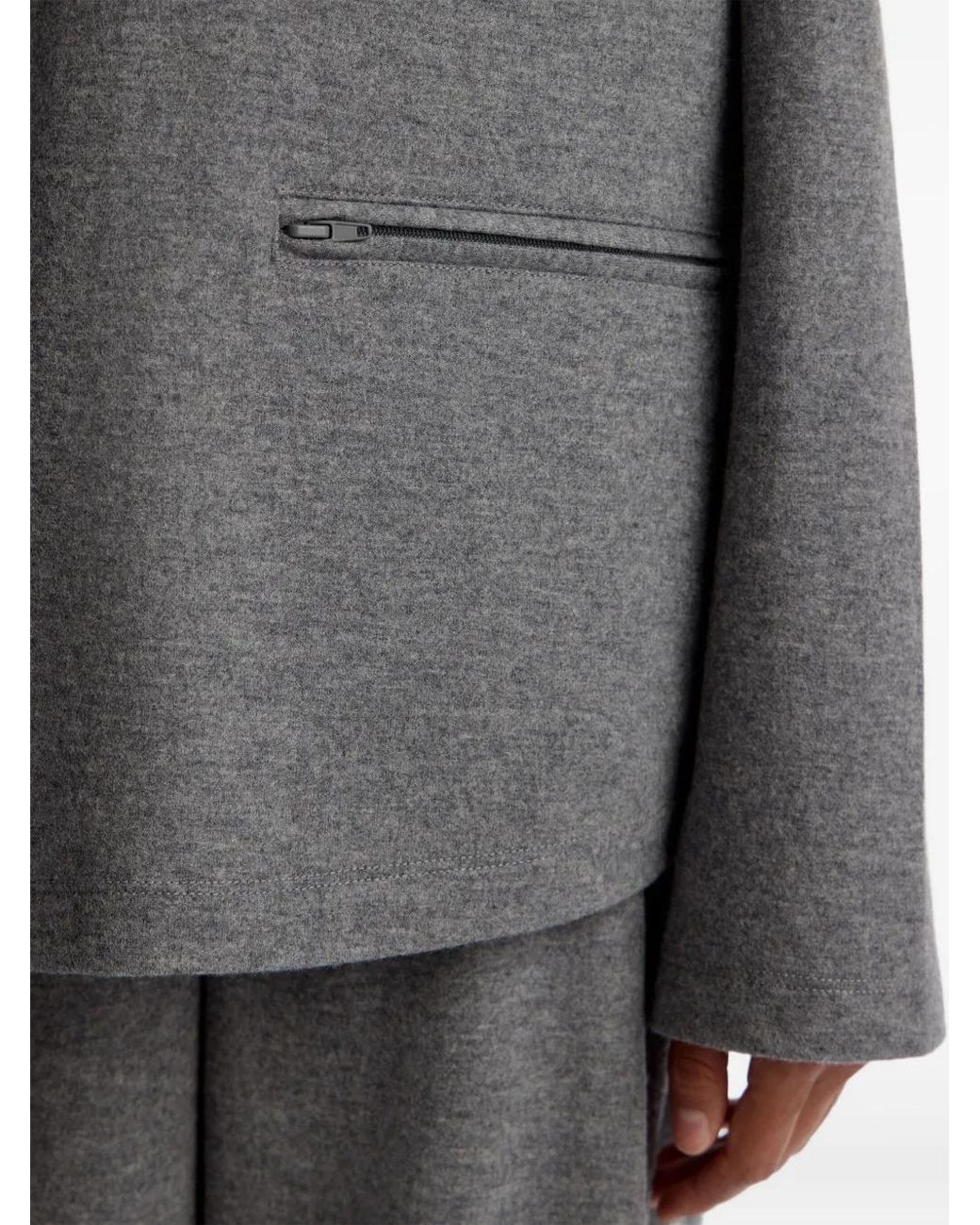 12 STOREEZ Gray Half-Zip High-Neck Sweatshirt