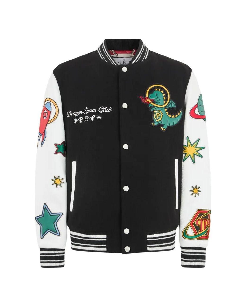 Philipp Plein Black College Bomber Space for men
