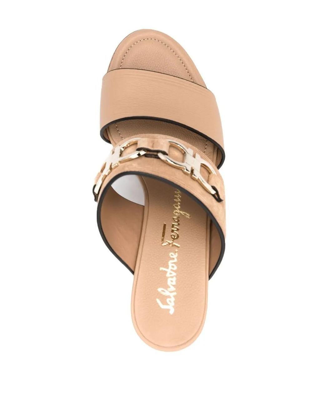 Ferragamo Pink Ferragamo Chaim 75Mm Suede Wedge Mules