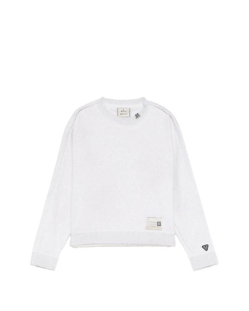 Maison Mihara Yasuhiro White Pullover Mit Logo-Patch