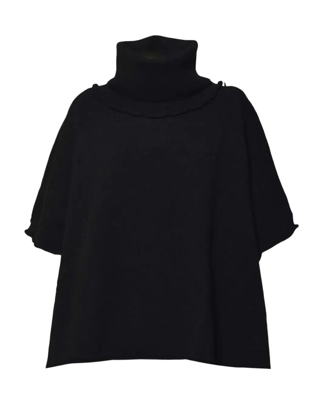 Top Con Cuello Vuelto SOLOTRE de color Black