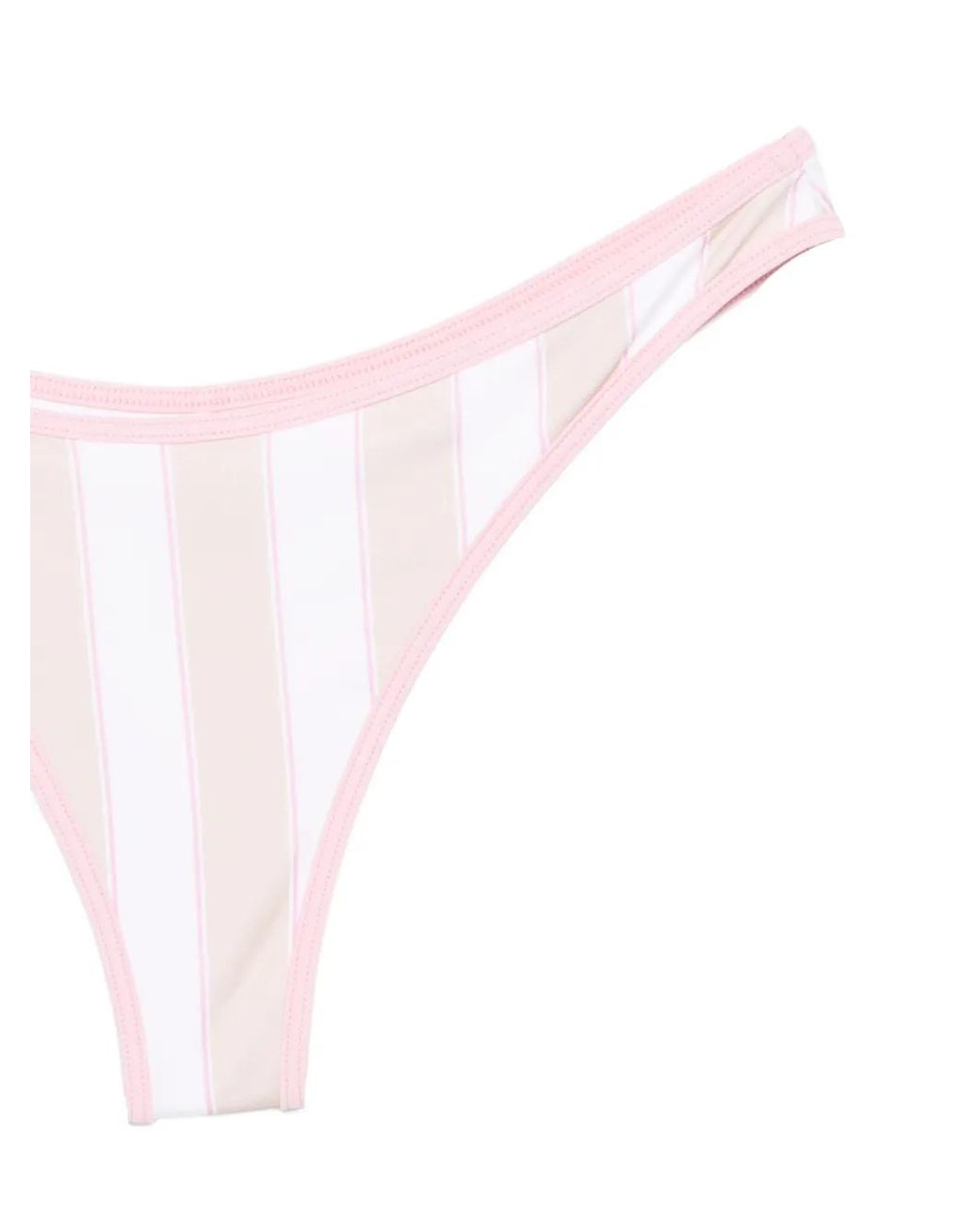 Mc2 Saint Barth White Bikini Panamy String À Rayures