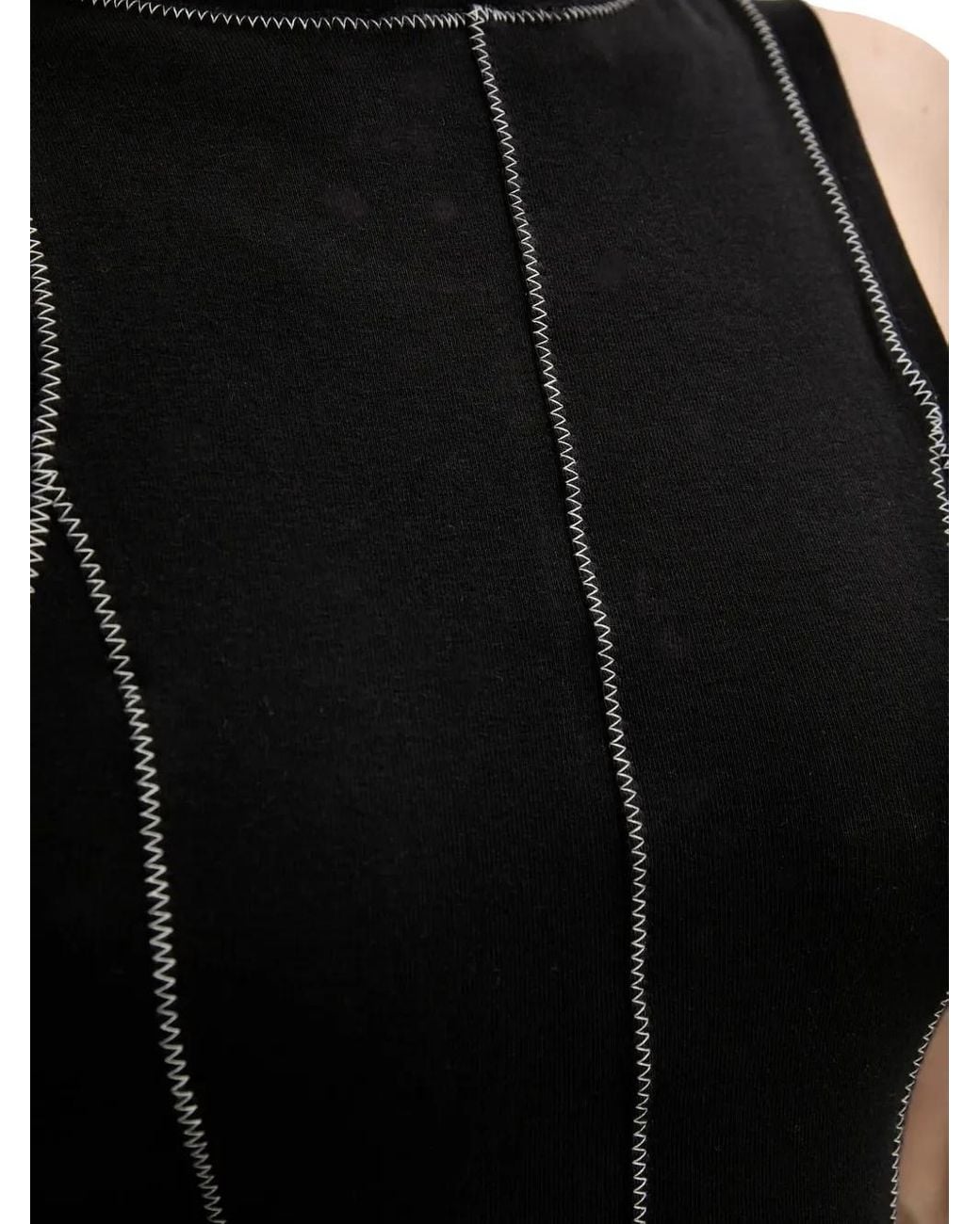 Desigual Black Contrast-Stitch Midi Dress