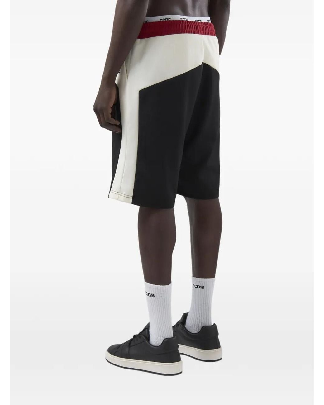 Gcds Black Color-Block Track Shorts for men