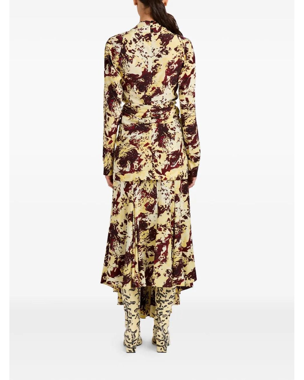 Proenza Schouler Brown Adela Printed Blouse