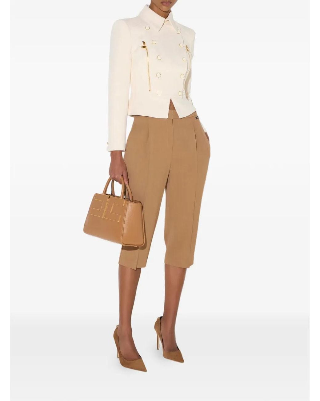 Elisabetta Franchi White Suede Pumps With Logo Detail