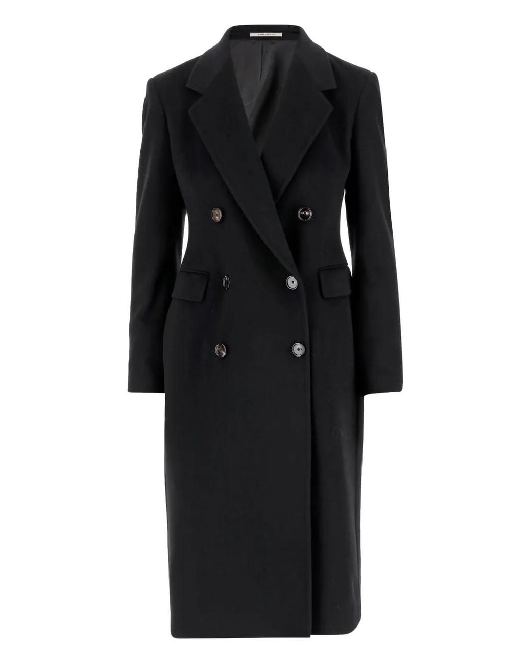 Tagliatore Black Double-Breasted Cashmere Coat