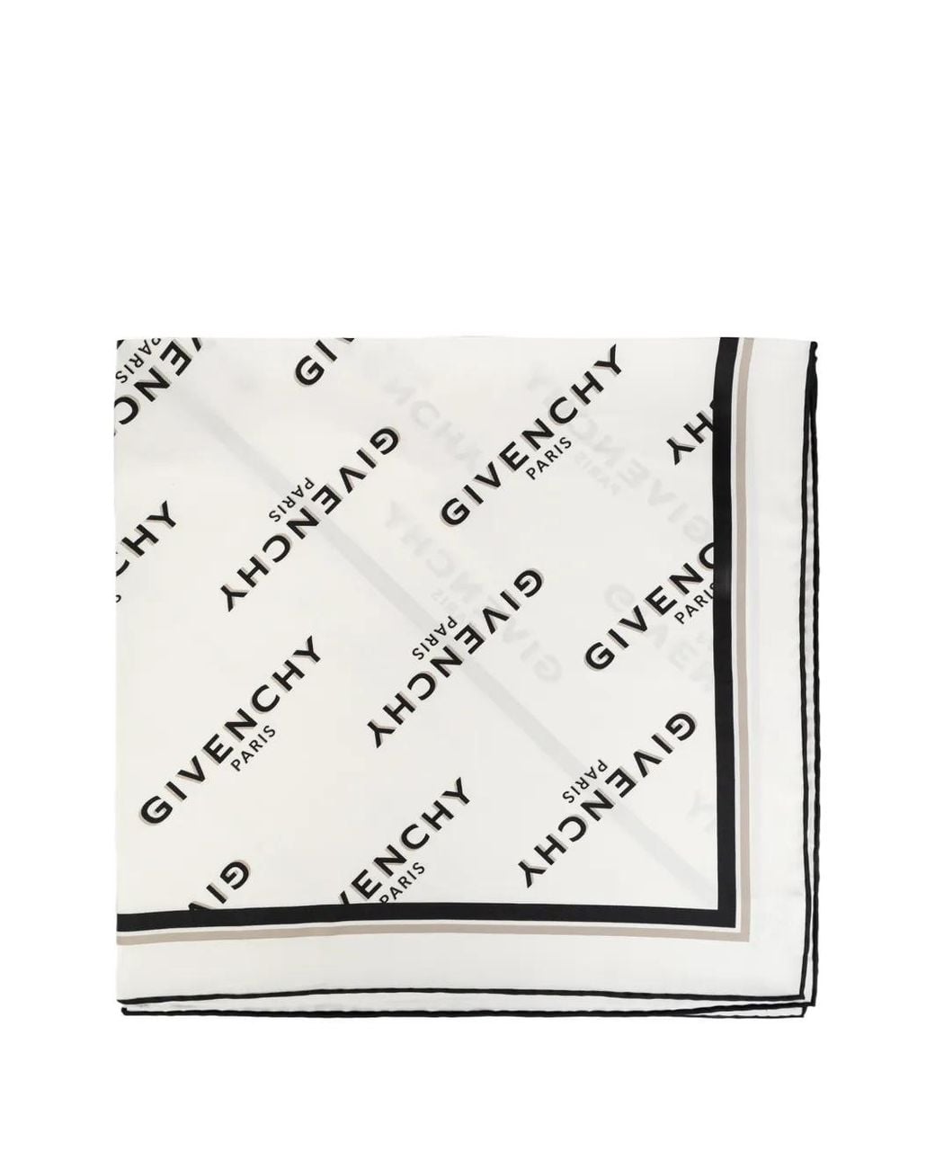 Givenchy Gray Logo-Pattern Silk Scarf