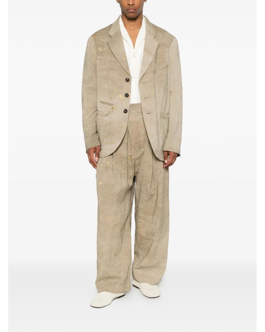 Ziggy Chen White Pantalon À Design Plissé for men