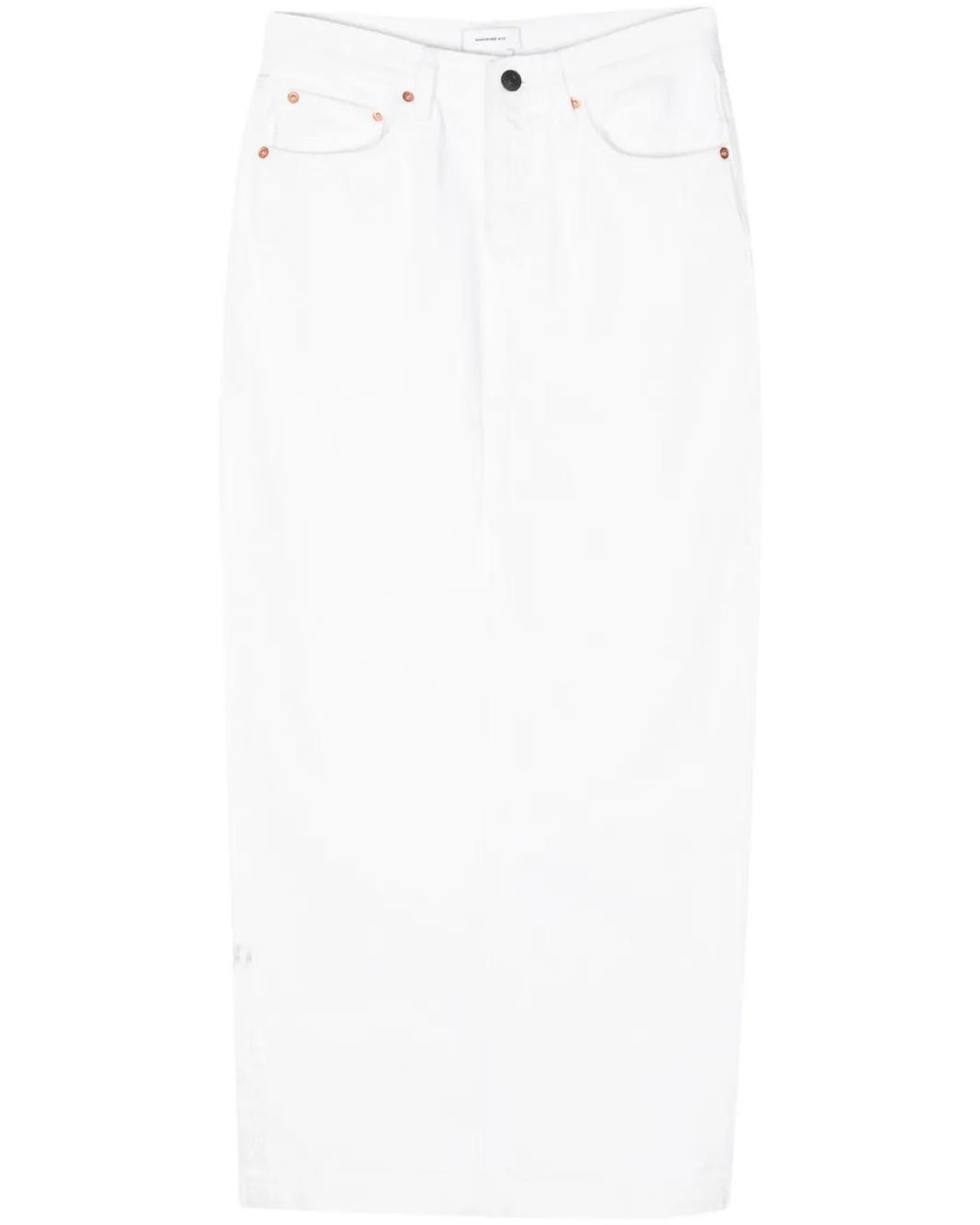 Wardrobe NYC Denim Maxi-Rok in het White