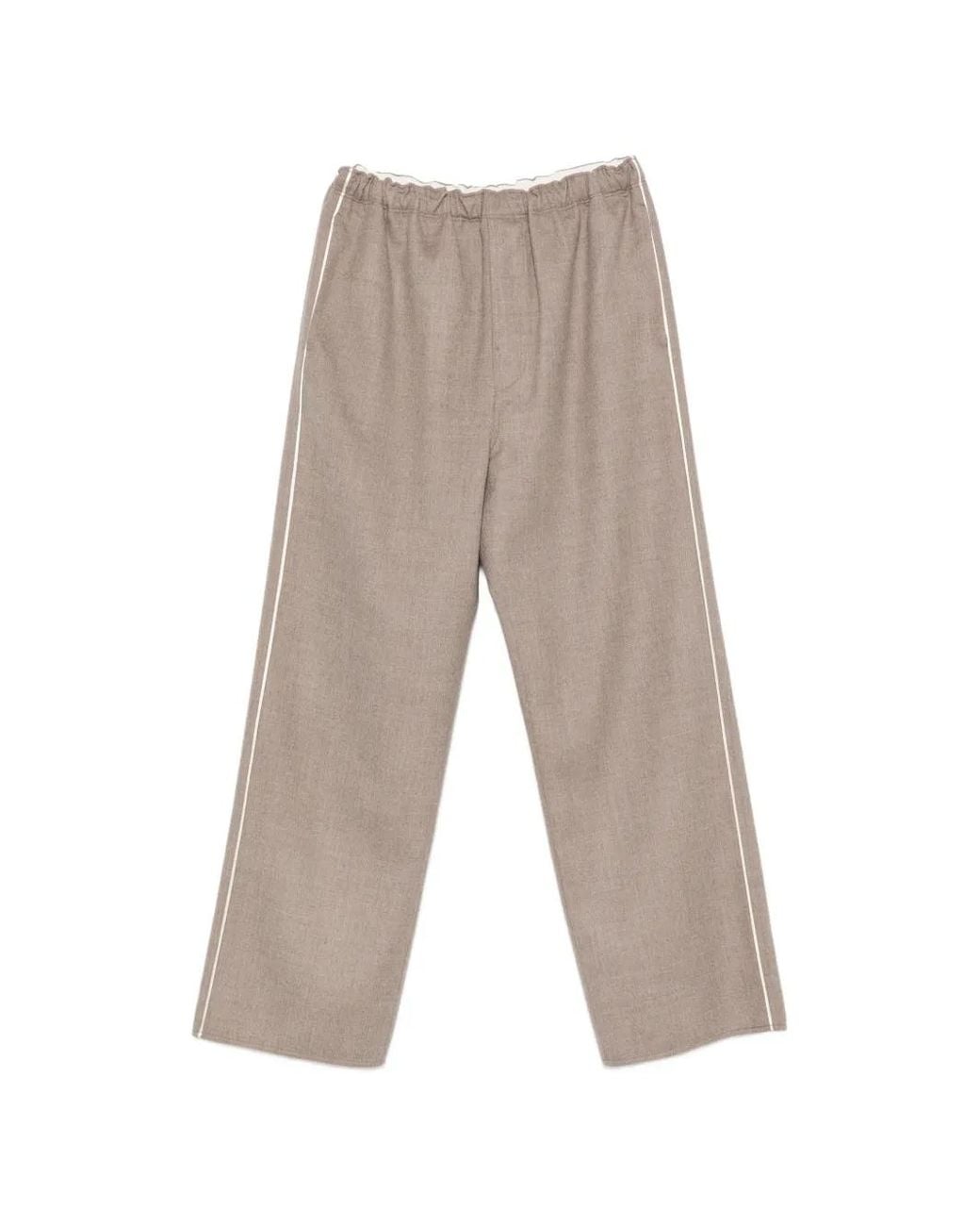 Carven White Side-Stripe Wide-Leg Trousers