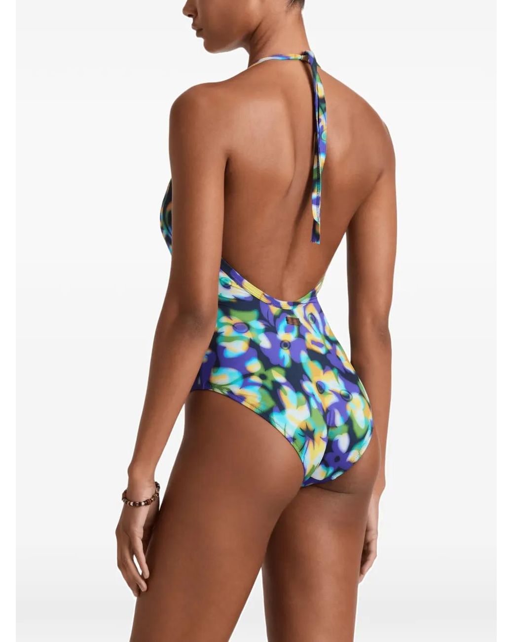 Vilebrequin Blue Frangipanier Trouble Halterneck Swimsuit