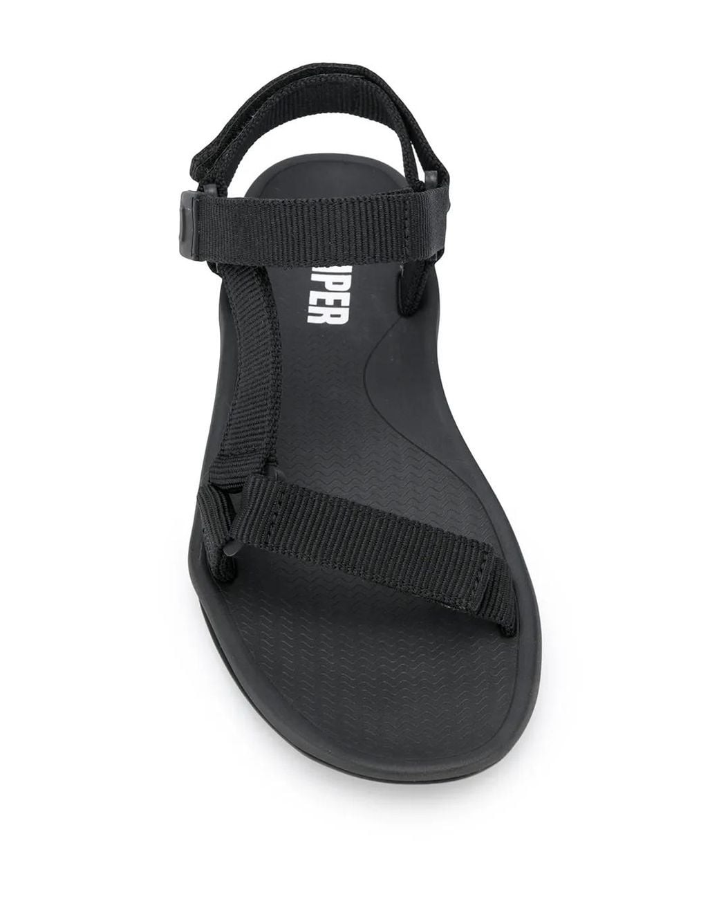 Camper Black Match 25Mm Touch-Strap Sandals