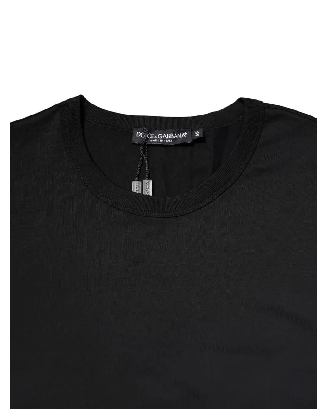 Dolce & Gabbana Black Crew-Neck Slim-Fit T-Shirt for men