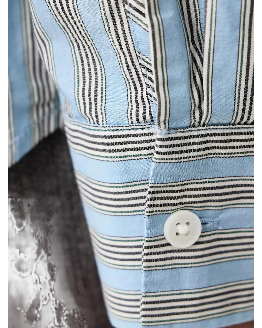 Marc O' Polo Blue Chemise Rayée À Manches Plissées