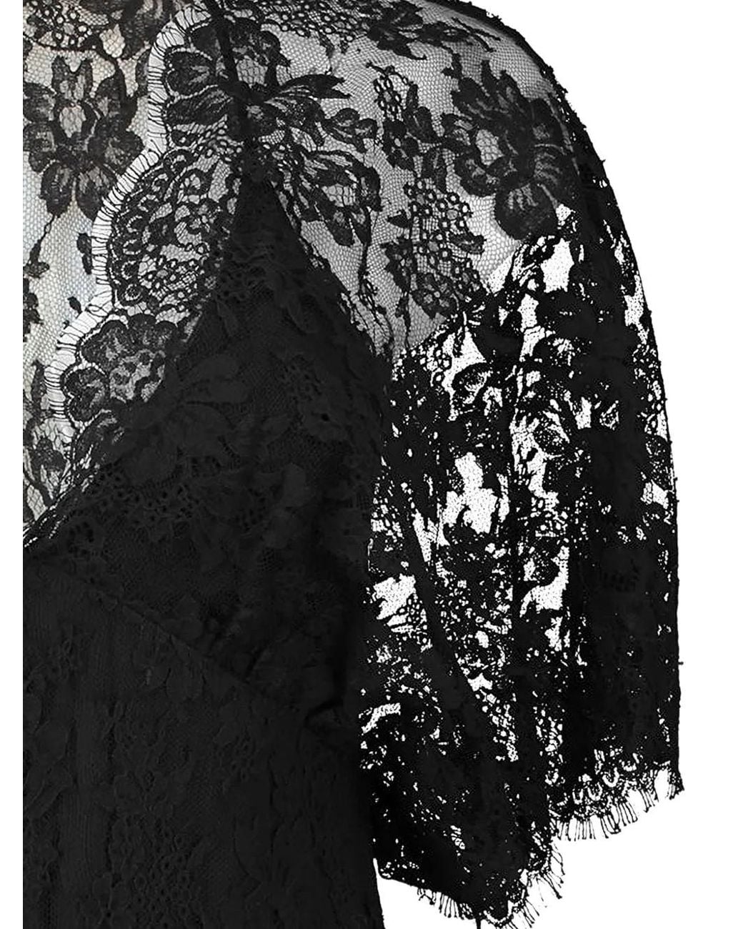 Chloé Black Ruffled Lace Blouse