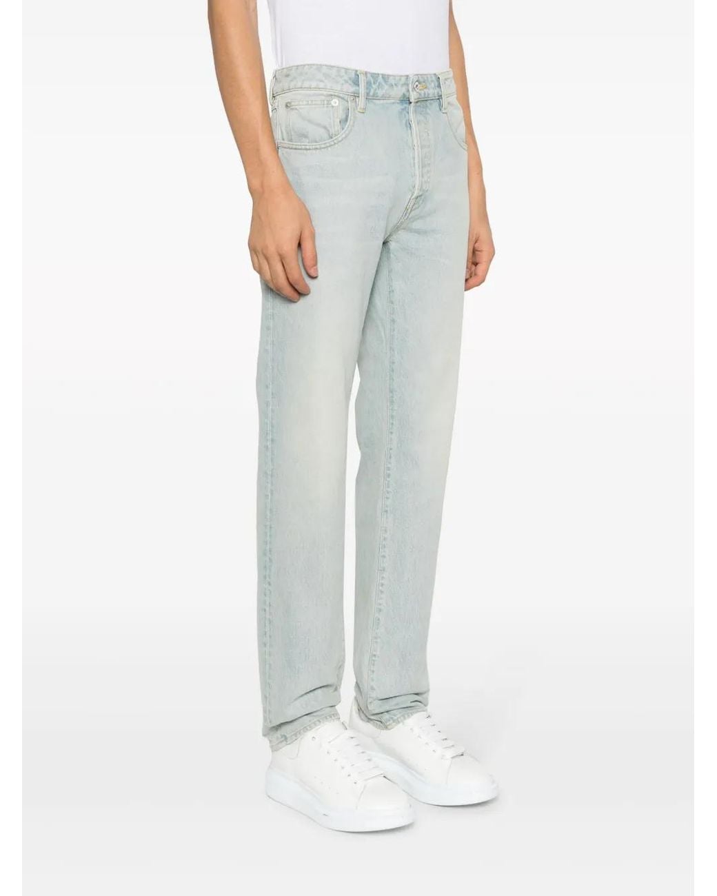 Jean Slim À Patch Logo KENZO pour homme en coloris Gray