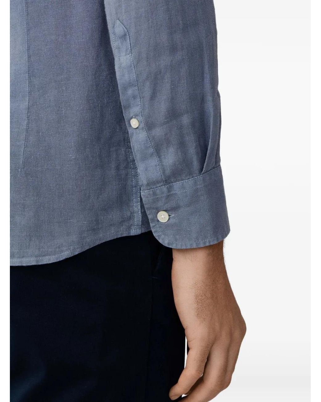 Hackett Blue Porter Garment-Dyed Linen Shirt for men