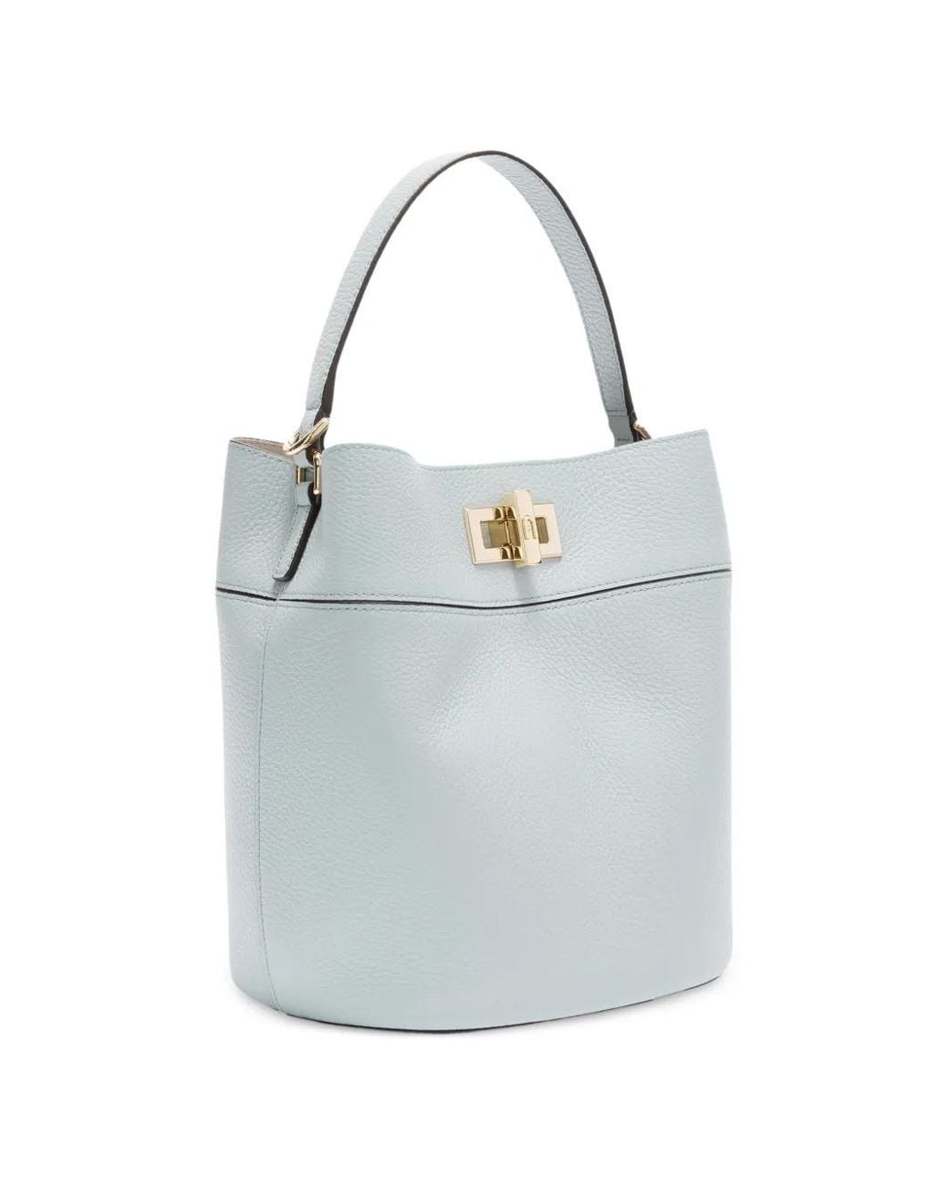 Furla Lock Furla Amelia Lock Leather Bucket Bag in Blue | Lyst