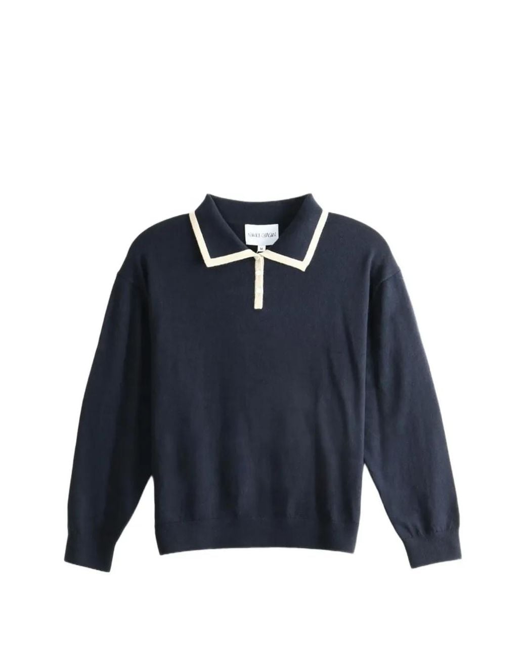 Nikki Chasin Blue Klein Contrast-Trim Polo Top