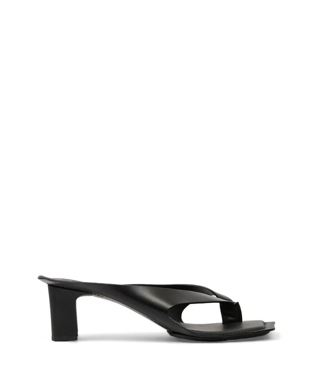 MM6 by Maison Margiela Black Anatomic Leather Flip-Flop Mules