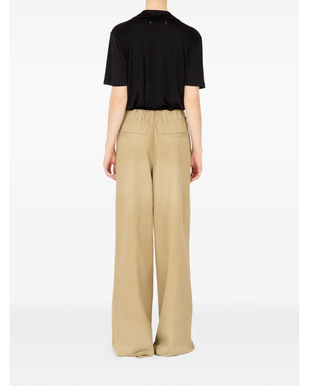 Maison Margiela Natural Wide-Leg Tailored Trousers