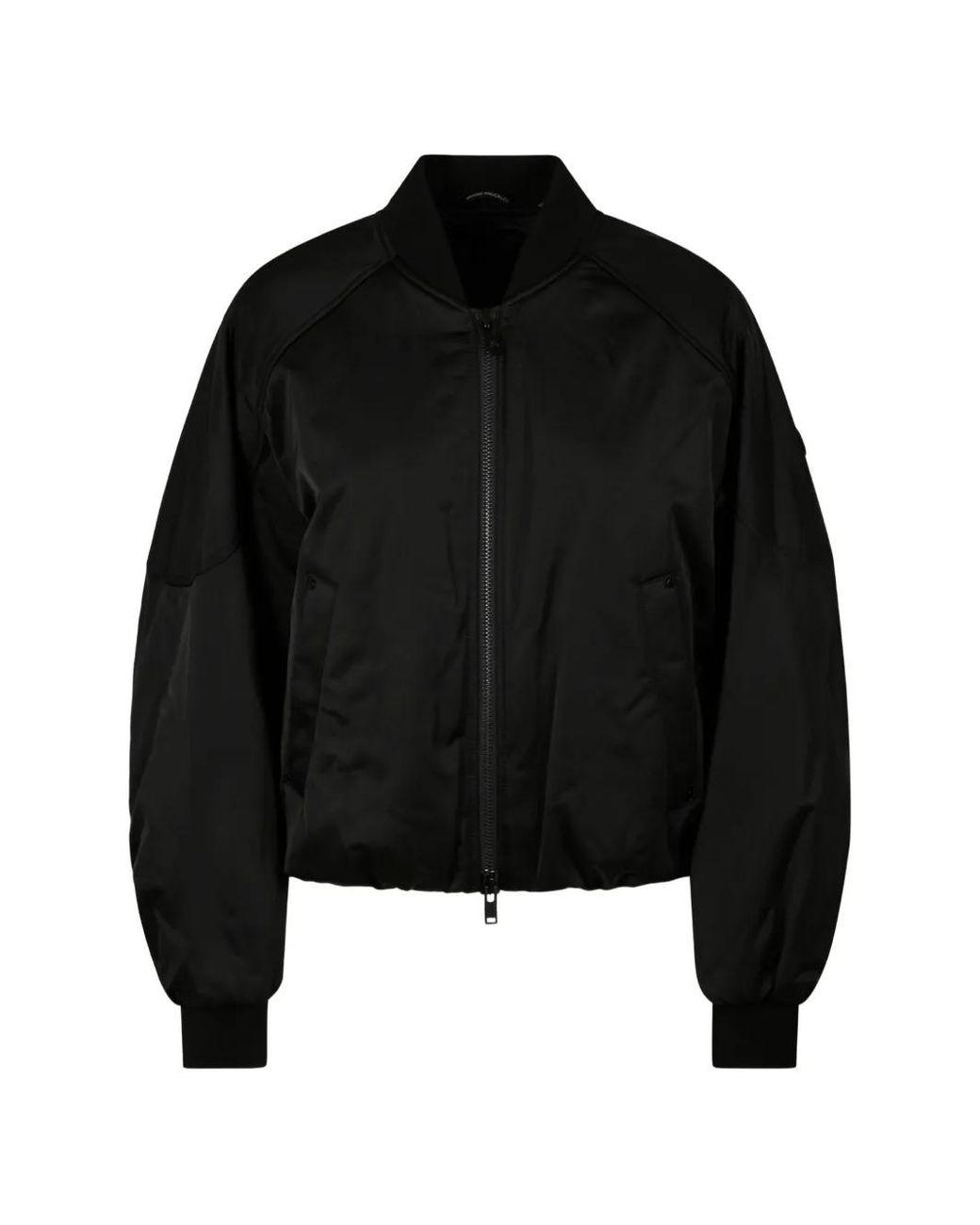Moose Knuckles Black Drift Logo-Patch Bomber Jacket