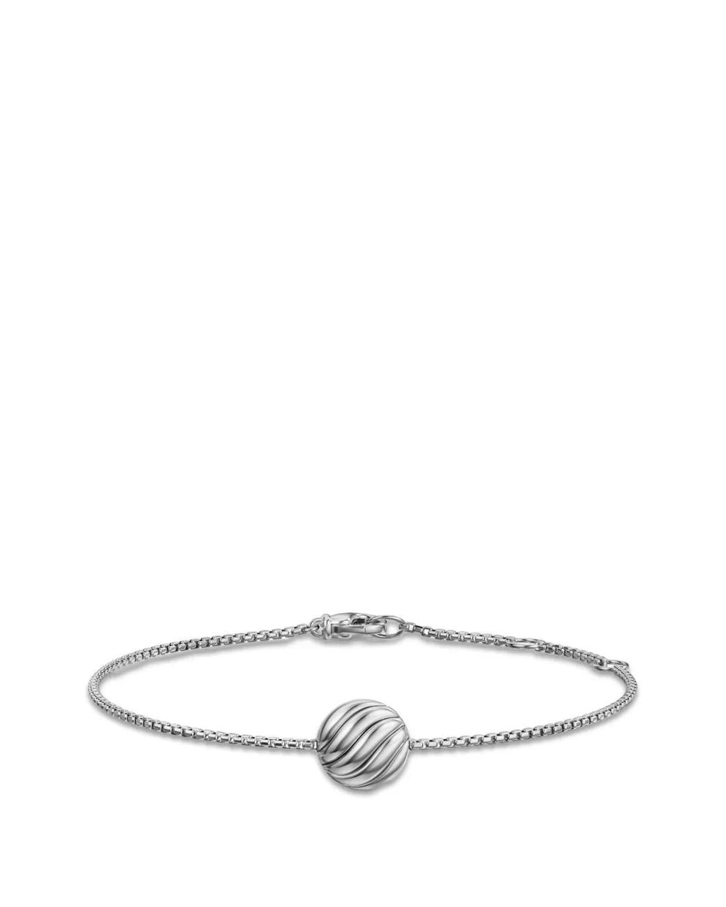 David Yurman White Sculpted Cable Chain Bracelet