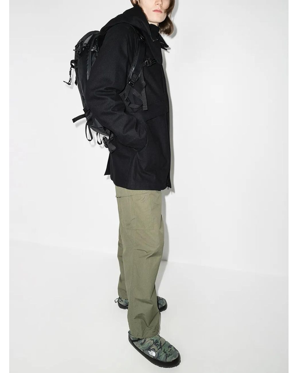 Stone Island Black Compass-patch Hooded Jacket for men
