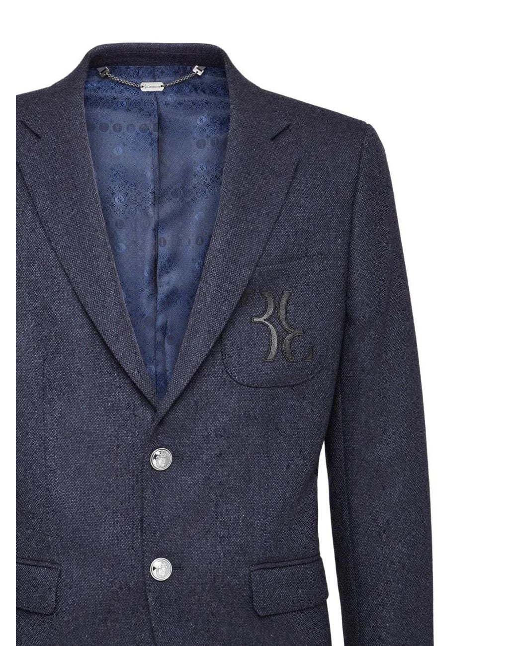 Billionaire Blue Double B Single-Breasted Blazer for men