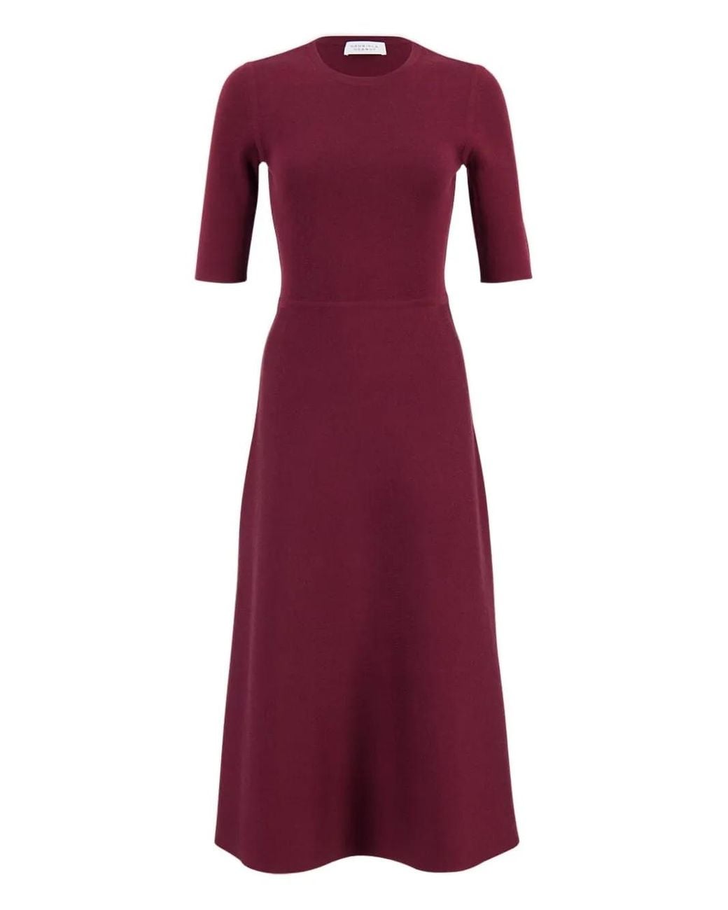 Gabriela Hearst Purple Seymore Crew-Neck Midi Dress