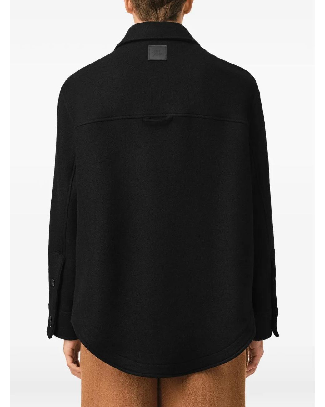AMI Black Wool Button-Down Jacket