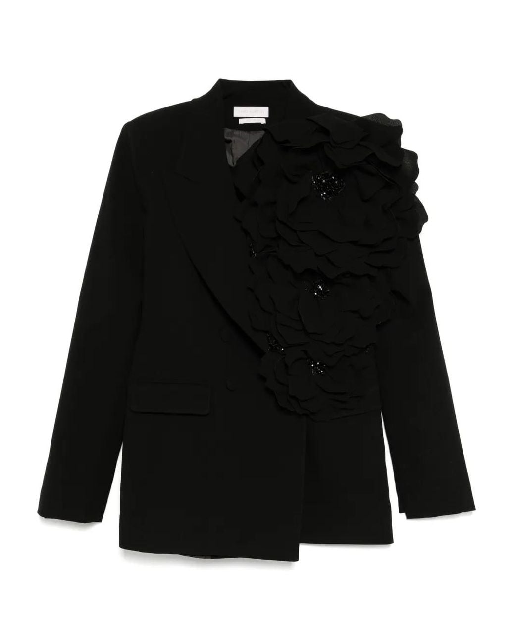 Saiid Kobeisy Black Floral Tailored Blazer