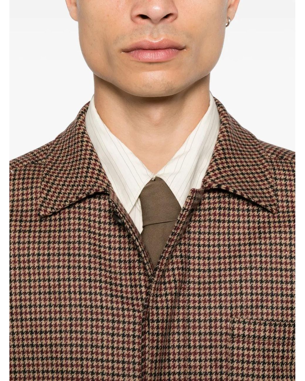 Eleventy Brown Veste À Motif Pied-De-Poule for men