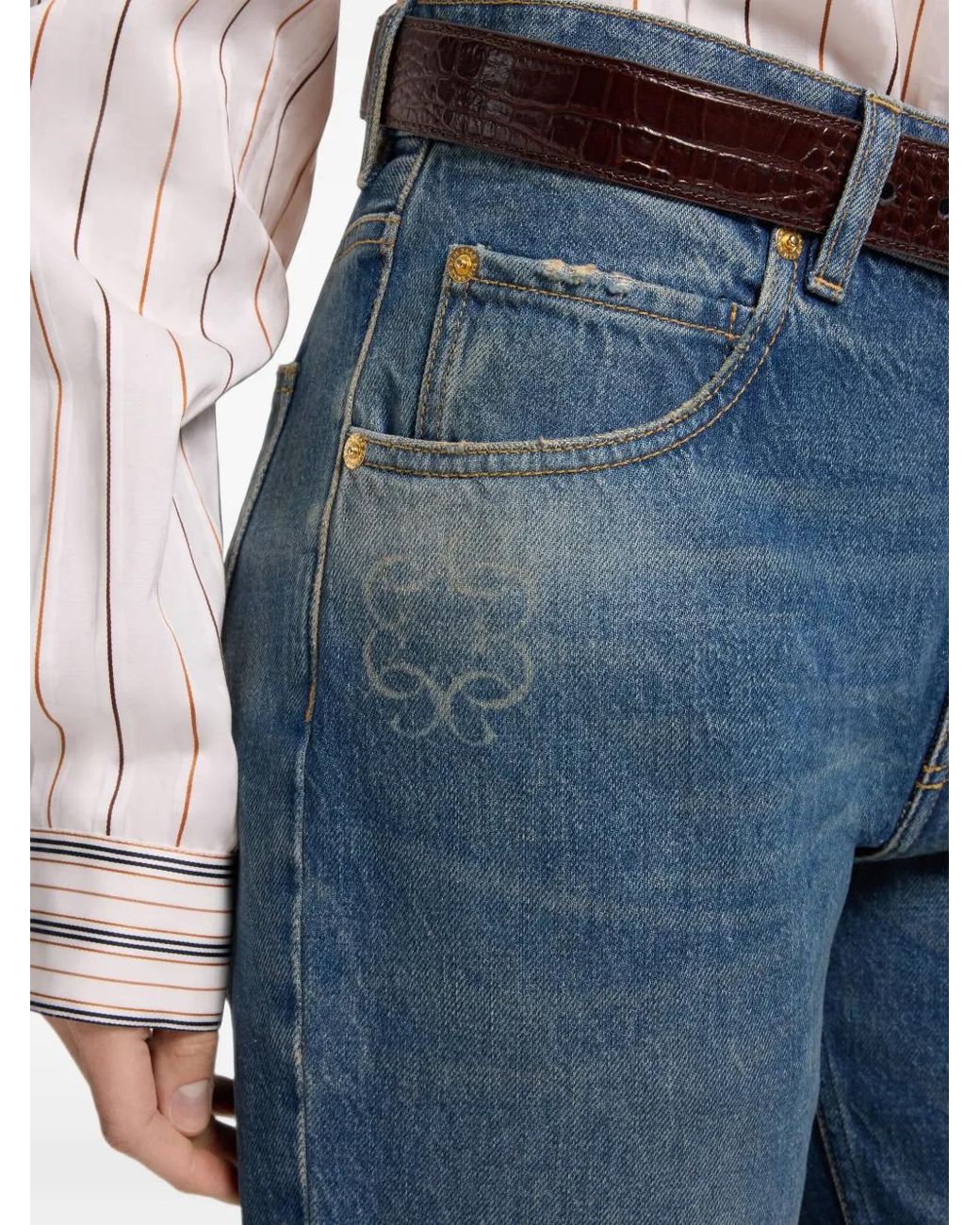 Vaqueros Rectos Elie Saab de color Blue