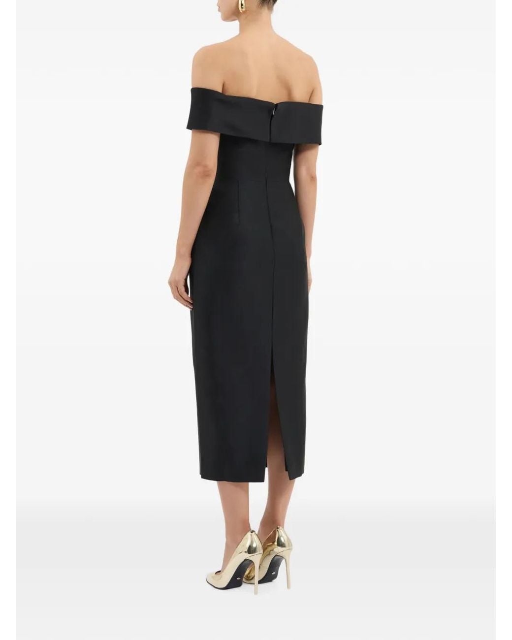 Rebecca Vallance Black Venus Midi Dress