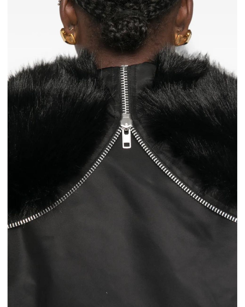 Simone Rocha Black Hooded Bomber Jacket